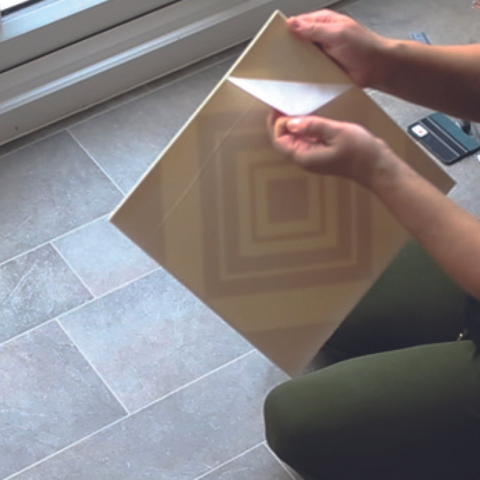 Step 3 Peel and Stick illustration